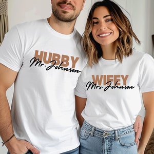 Personalized Wifey Shirt Mrs Shirt  Wife T-Shirt Bride To Be Gift Honeymoon T shirt Shirt for Women Bridal Party Gift Newlywed Shirt