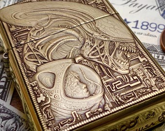 Zippo “archangel Michael” Themed Engraved Brass Armor Cigarette