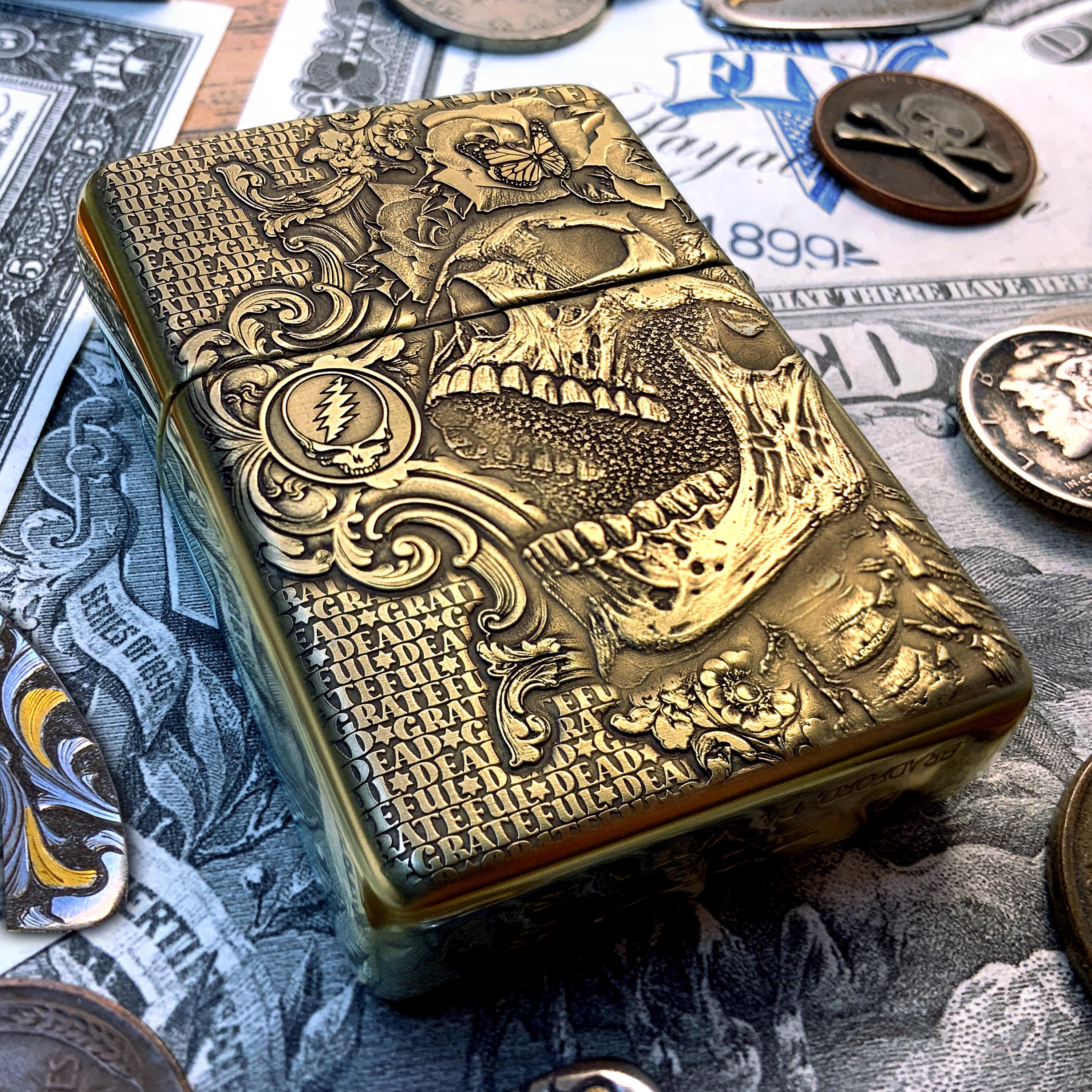 Zippo Grateful Dead Steal Your Face Bertha Skull & Roses Engraved