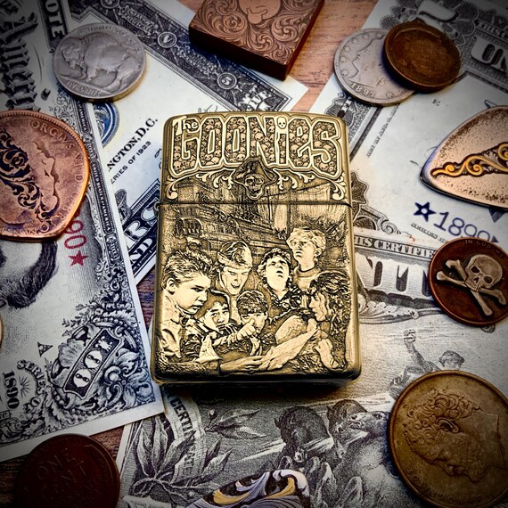 Zippo “goonies” Movie (1985) Themed Engraved Armor Brass Cigar