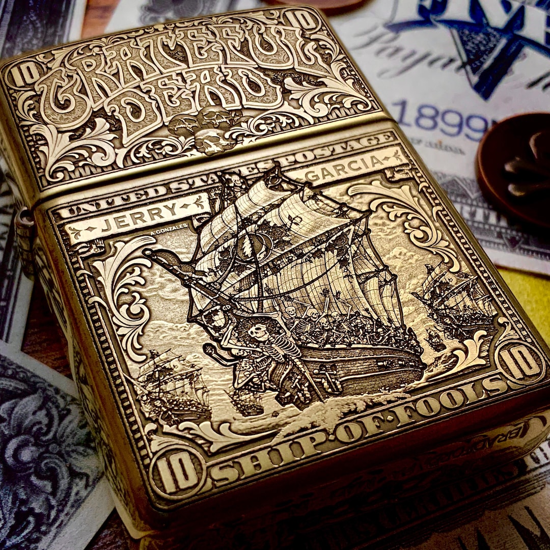 Zippo “ship of Fools” Grateful Dead Themed Brass Armor Lighter - Etsy