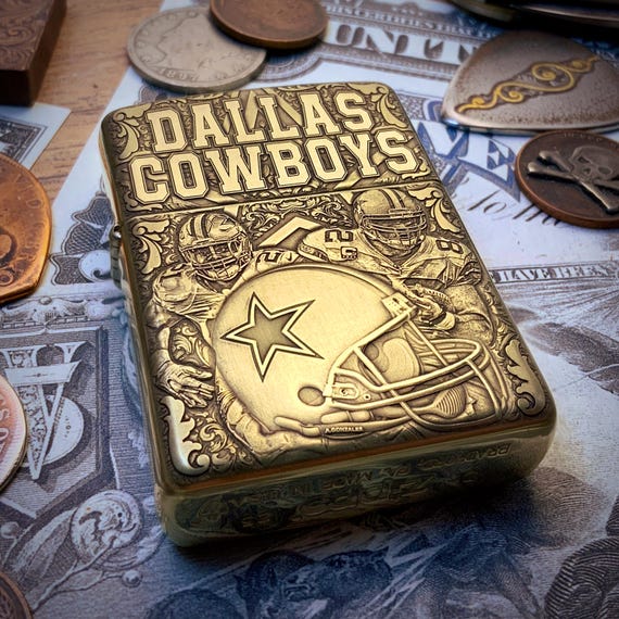 dallas cowboys cigarette case Zippo “dallas Cowboys” Football Themed Engraved Brass Armor Cigarette  Lighter
