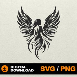 Angel SVG, Angel Clipart, Angel Silhouette, Angel SVG Bundle, Angel Wings Svg, File for cnc laser cut silhouette cricut glowforge png cdr