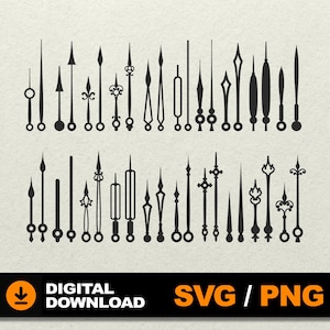 Clock Hands SVG, Clock Hands Vector, Bundle Clock Hands, Clock arrows svg, File for laser cut Cricut Silhouette Laser Metal Wood Cut Engrave