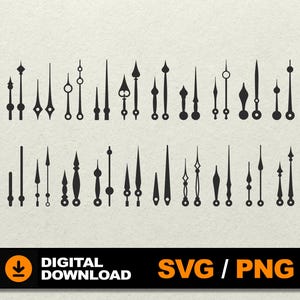 Clock Arrows Svg, Clock Hands SVG, Bundle Clock Hands, Clock Hands Vector, File for laser cut Cricut Silhouette Laser Metal Wood Cut Engrave