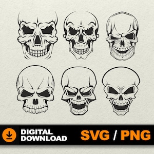 Skull SVG bundle | Skeleton svg | Skull cut files | Skull vector | Skull sublimation | Digital Download file for Cnc, laser, silhouette, png