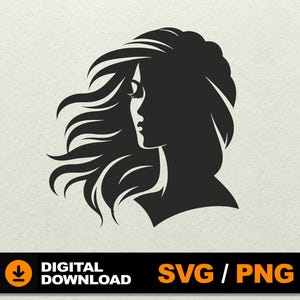 Woman Face SVG, Lady face SVG, Female silhouette, Girl Silhouette, Woman clipart,  File for laser cut cnc silhouette cricut glowforge cdr