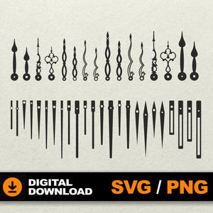 Clock Hands SVG | Clock Hands Vector |  Clock arrows svg |  Bundle Clock Hand for Cricut Silhouette Lightburn Laser Metal Wood Cut Engrave