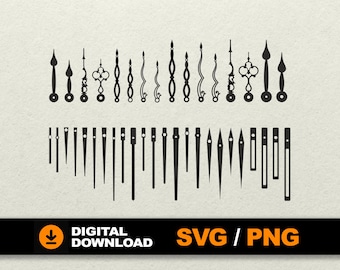 Clock Hands SVG | Clock Hands Vector |  Clock arrows svg |  Bundle Clock Hand for Cricut Silhouette Lightburn Laser Metal Wood Cut Engrave