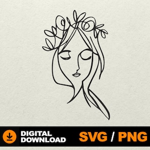Lady face SVG, Woman Face SVG,  Female silhouette, Girl Silhouette, Woman clipart, File for laser cut cnc silhouette cricut glowforge cdr