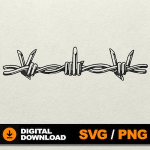Barbed Wire SVG, Middle Finger SVG, Barbed Wire Clipart, Barbed Wire Design, File for cnc laser cut silhouette cricut glowforge cdr eps png