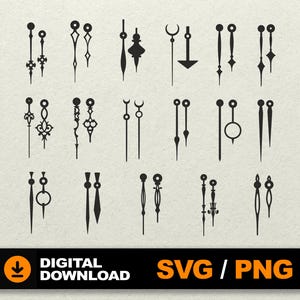 Clock Hands SVG | Clock Arrows svg | Clock Hands Vector | Bundle Clock Hand for Cricut Silhouette Lightburn Laser Metal Wood Cut Engrave png