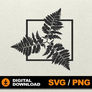 Fern Leaves Svg, Fern Svg Bundle, Fern Cricut, Fern Leaf SVG, Fern Clipart, Boho Svg, Botanical Silhouette, Leaf Silhouette, File for laser