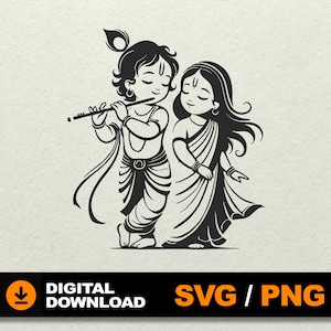 Radha Krishna Svg, Krishna Svg, Govinda svg, Gift for ISKCON Devotee, Krishna SVG Bundle, Krishna Hindu PNG , Lord Krishna Clipart cdr eps