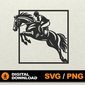 Horce SVG, Horse Jokey, Racehorse svg, Horse racing SVG, Derby svg, Thoroughbred SVG, Horse and Jockey clipart, Galloping horse File for cnc
