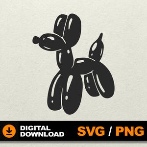 Balloon Dog SVG, Balloon Animal SVG, Balloon Clip Art, Balloon dog silhouette svg, File for cnc laser cut silhouette cricut glowforge png