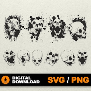 Skull bundle SVG | Skeleton svg | Skull bundle | Skull vector | Skull Silhouette | Digital Download file for Cnc | Cricut | dxf eps png