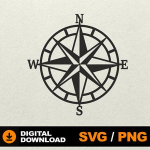 Compass SVG, Compass Rose SVG, Nautical Compass SVG, Nautical Decor, kompass svg, File for cnc laser cut silhouette cricut glowforge eps cdr
