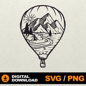 Hot Air Balloon svg, Air Balloon Clipart, Hot Air Balloon svg bundle, File for laser cut cnc silhouette cricut glowforge png eps dxf cdr png