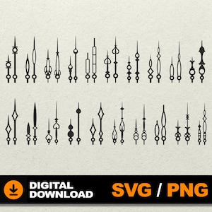 Clock Hands SVG, Clock Arrows SVG, Clock Hands Vector, Bundle Clock Hands, File for laser cut Cricut Silhouette Laser Metal Wood Cut Engrave