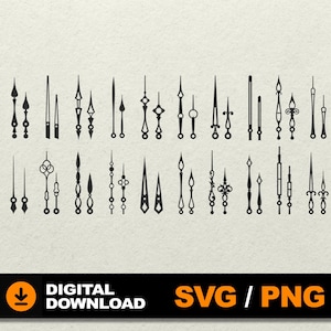 Clock Hands SVG, Clock Arrows Svg, Bundle Clock Hands, Clock Hands Vector, File for laser cut Cricut Silhouette Laser Metal Wood Cut Engrave