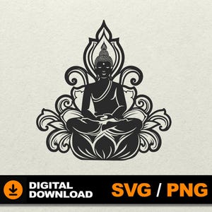 Buddha SVG, Buddha Silhouette, Buddha SVG Bundle, Buddha clipart, Meditation, Yoga File for cnc laser cut silhouette cricut glowforge cdr