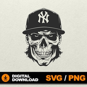 Skull SVG, Skeleton svg, Skull sublimation, Zombie SVG, New York SVG, Skull cut files, Skull vector, File for cnc silhouette cricut png cdr