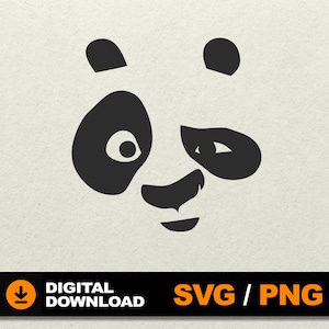 Panda SVG, Panda Face SVG, Panda Clipart, panda face png, KungFu Panda svg, Cute Panda SVG, File forlaser cut silhouette cricut glowforge