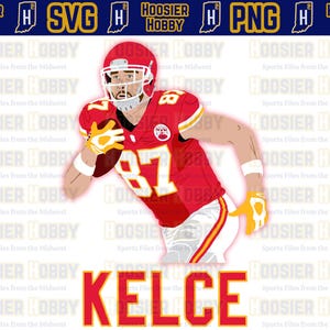 Travis Kelce PNG Bundle | Instant Download for Cricut - Kansas City Chiefs Football SVG, NFL Tight End, Patrick Mahomes, Taylor Swift Art.