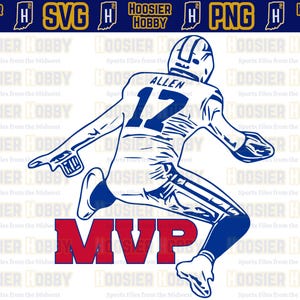 Josh Allen PNG - 2025 MVP Design | Sofortiger Download für Cricut - Buffalo Bills Football, NFL Quarterback, Bills Mafia, Vektorgrafik.