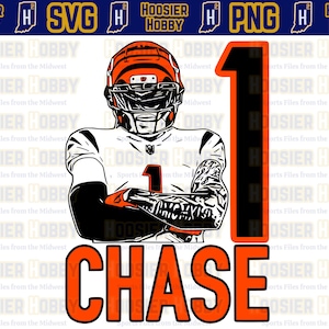 Ja'Marr Chase PNG - Bundle Logo Designs | Instant Download for Cricut - Cincinnati Bengals Football SVG, NFL Wide Receiver, Vector Graphic.