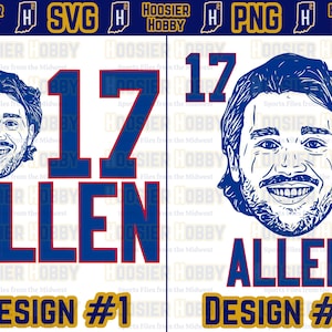 Josh Allen PNG - Design-Bundle | Sofortiger Download für Cricut - Buffalo Bills Football SVG, NFL Quarterback, Bills Mafia, gestapelter Vektor.