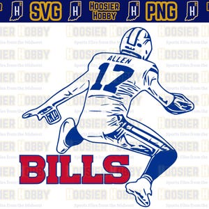 Josh Allen PNG - Buffalo Bills Fußball SVG | Sofortiger Download für Cricut - NFL Quarterback, Bills Mafia, Buffalo Design, Vektorgrafik.