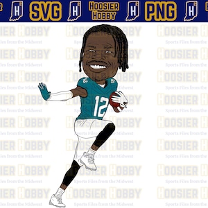 Travis Hunter PNG - Wackelkopf Design | Sofortiger Download für Cricut - Jacksonville Jaguars Football SVG, NFL Wide Receiver, Vektorgrafik.