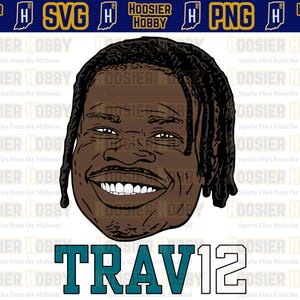 Travis Hunter PNG - Gesicht Logo Design | Sofortiger Download für Cricut - Jacksonville Jaguars Football SVG, NFL Wide Receiver, Vektorgrafik.