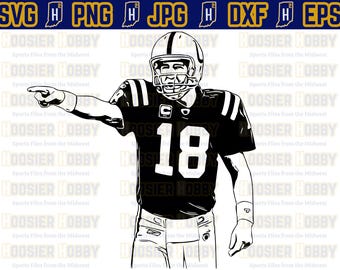 Peyton Manning Graphic Design | Instant Download for Cricut | (SVG, PNG, DXF) - Indianapolis Colts Football, Quarterback, Laser, Vector.