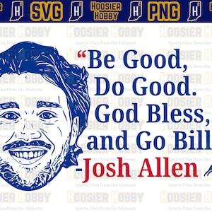 Josh Allen PNG - 2025 MVP Speech Zitat Design | Sofortiger Download für Cricut - Buffalo Bills Football SVG, Quarterback Logo, Bills Mafia.