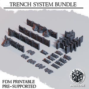 Trench Crusade-terreinmuren voor doe-het-zelf-loopgraven met XPS-schuimbundel | Nieuw Antiochië | Pelgrims |  Tafelblad terrein | 28/32mm | Diceverse