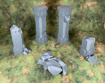 Giant Dwarven Pillar Bundle | Throneroom | ruins | Dwarf Terrain | Tabletop Terrain | 28mm | Wargaming | Fabrikator&#39;s Lair | Karak Azgara