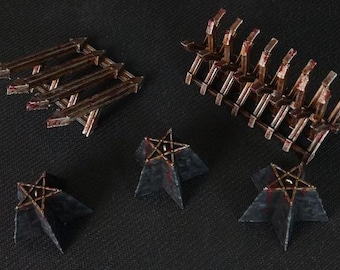 Demonic Tank Traps Bundle | Trench War | Heretical Legions | Court of the Serpent | Tabletop Terrain | 28/32mm | Warscape3D