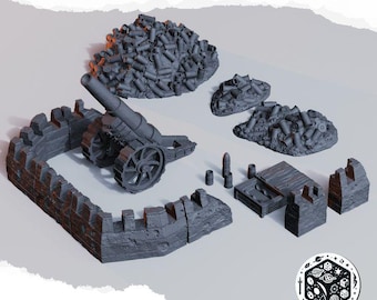 Trench Artillery and Fortification Bundle | Trench War | Wargaming