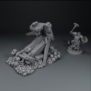 Vernietigde Ballista | Fantasy Miniatures Tafelblad Gaming Terrein Belegering Wapens | 1490 Doom Ruins | DND | RPG | 28/32mm | StoneAxeMiniatures