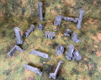 Dwarven Throneroom Scatter Terrain | ruins | Dungeon | Hall | Dwarf Tabletop Terrain | 28mm | Wargaming | Fabrikator&#39;s Lair | Karak Azgara