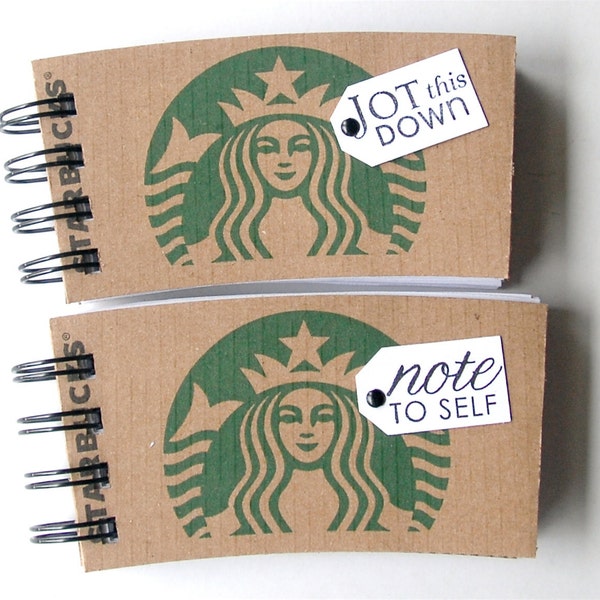STARBUCKS NOTEBOOK made out of Coffee Sleeves-set of 2