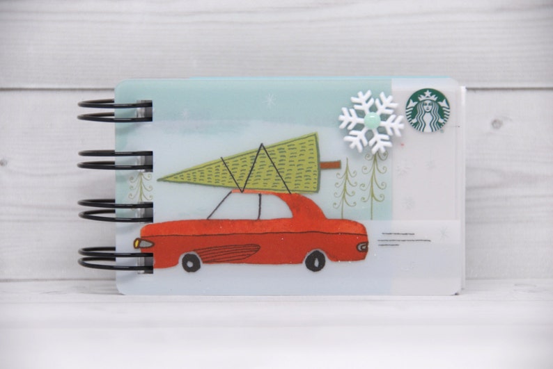 STARBUCKS HOLIDAY CHRISTMAS Notebook with gift card covers front and back