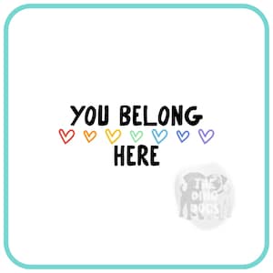 Jij hoort hier-posterset | Regenboog klasdecor | Inclusiviteit en erbij horen | Afdrukbare digitale download