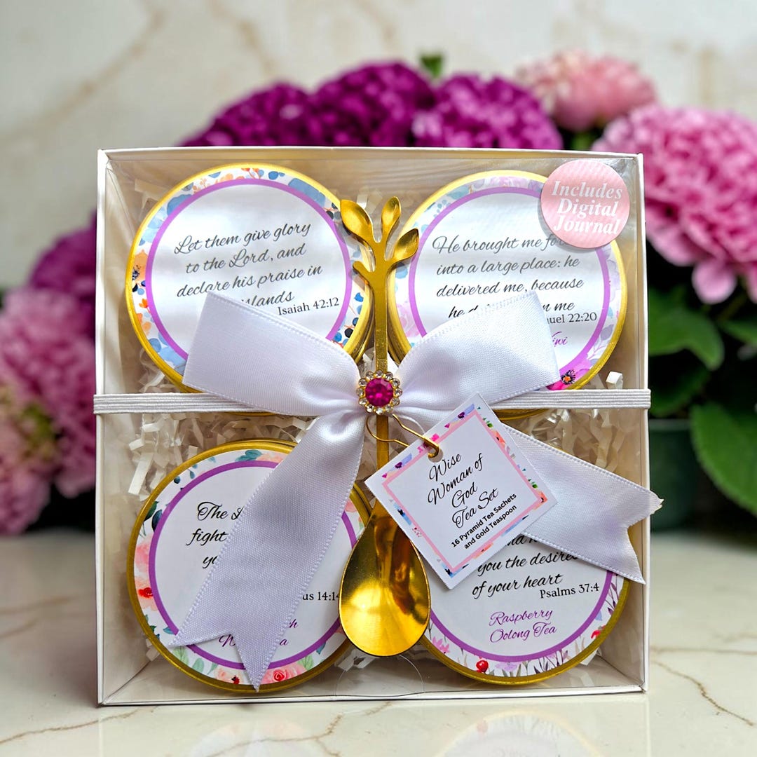 Tea Gift Box for Women: Oolong, White Teas, Gold Spoon and Digital ...