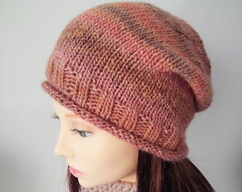 Slouchy Beanie Knitting Pattern: Easy Beginner Knit (PDF Pattern)