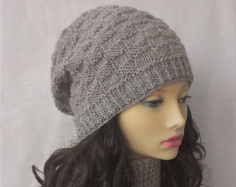 KNITTING PATTERN FARMERS Market Hat Cap/Womans Knit Winter Hat Pattern/Skullcap Beanie Knit Round/Womans Knit Hat Cap Pattern 2Styles