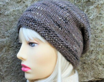 Womens Knit Hat Pattern Slouchy Beanie Pattern Knit Flat KNITTING PATTERN  for Womens Hat Gift for Mom Birthday Gift for Sister/ BOGLAND